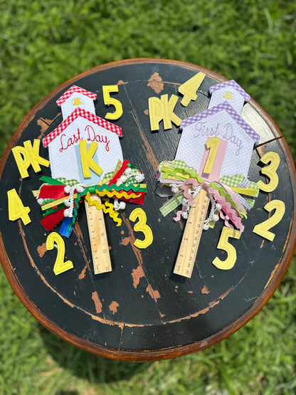 First Day of School Embroidered Photo Prop