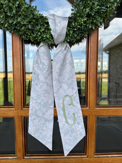 Blue Floral Wreath Sash