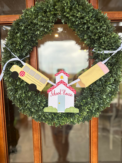 School House Wreath Banner