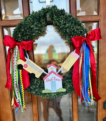 School House Wreath Banner