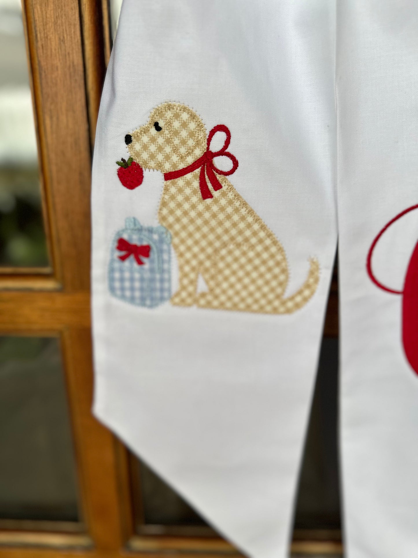 School Pup Wreath Sash